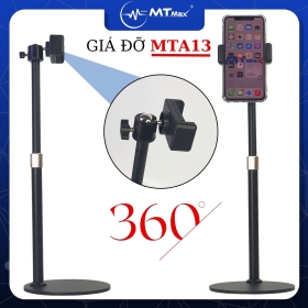 Giá Đỡ Điện Thoại Đế Tròn MTA13, Xoay 360 Độ, Tăng Chỉnh Chiều Cao, Livestream, Xem Phim, Gọi Video Tiện Dụng