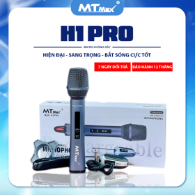 Micro Không Dây Đa Năng Chính Hãng MTMAX H1 Pro Bắt Sóng Xa 100M, Chống Hú Siêu Khủng, Chuyên Dùng Karaoke Gia Đình, Phòng Trà, Quán Bar, Sóng UHF Cao Cho Âm Thanh Chuẩn