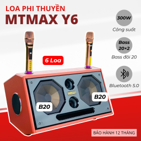 Loa Xách Tay MTMAX Y6 Công Suất 500W Hệ Thống 6 Loa 3 Đường Tiếng Bass Đôi 20 Âm Thanh Đa Chiều Kèm 2 Micro Karaoke Hát Nhẹ Vang Sâu