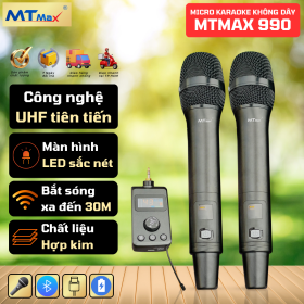 Micro Karaoke Không Dây MTMAX 990 – Âm Thanh Chất Lượng Cao, Kết Nối Bluetooth Tiện Lợi, Thời Gian Sử Dụng Lâu Dài, Phù Hợp Cho Mọi Sự Kiện Karaoke, Thuyết Trình và Hội Họp