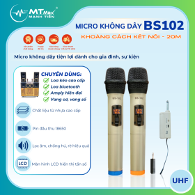 Micro karaoke SGMAX 102, Mẫu Mới 2 Mic Không Dây