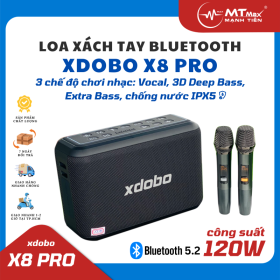 Loa Xách Tay Bluetooth Xdobo X8 Pro Công Suât 120W, Kết Nối Đa Dạng, Chống Nước IPX5, Kèm 2 Micro Không Dây Đa Năng, Karaoke Nghe Nhạc Thoải Mái