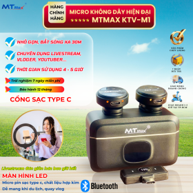 Wireless Microphone KTV-M1 -  Micro Cài Áo Không Dây Hoàn Hảo Cho Mọi Sự Kiện - Chống Ồn, Chống Nhiễu, Lọc Tạp Âm Thông Minh - Kết Nối Không Dây, Có Dây Đa Dạng