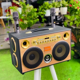 Loa Xách Tay MT888 Hệ Thống 8 Loa Âm Thanh Đa Chiều Bass20 Đôi Công Suất 500W Bass Căng Ấm, Tiếng Lên Siêu Rõ Đi Kèm Cặp Micro Hát Nhẹ Vang Sâu