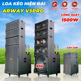 Loa Kéo Arway MTMAX V5Pro Phiên Bản Nâng Cấp Bass 50Cm Siêu Khủng Công Suất 1500W Thiết Kế Độc Đáo Kèm 2 Micro Cao Cấp