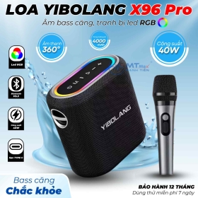 Loa Xách Tay YIBOLANG X96Pro - Công Suất 40W - Âm Thanh Đánh Cực Khủng, Nghe Siêu Hay, Tặng Kèm 1 Micro Không Dây Và Phụ Kiện Dây Đeo Chéo