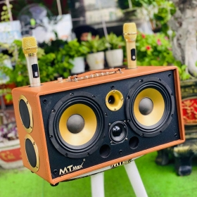 Loa Xách Tay Bọc Da Cao Cấp MTMAX V89 Pro Công Suất Lên Đến 500W, Bass 20, 4 Trung, 2 Treble, Kèm 2 Micro Không Dây Chống Hú