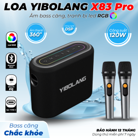 Loa Xách Tay YIBOLANG X83Pro - Công Suất 120W - Âm Thanh Đánh Cực Khủng, Nghe Siêu Hay, Tặng Kèm 2 Micro Không Dây Và Phụ Kiện Dây Đeo Chéo