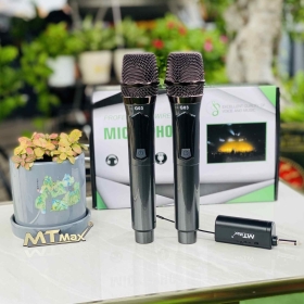Micro Karaoke Không dây, Bộ 2 Mic MTMAX G03 Chống hú, hút âm cực tốt, bắt sóng xa, micro không dây dùng cho amply