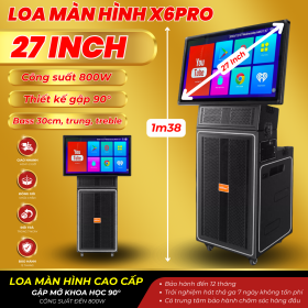 Loa Màn Hình Gập MTMAX X6 Bass30 Màn Hình 27inch Công suất 800W Hệ Thống Loa 3 Đường Tiếng Đi Kèm Cặp Micro Kim Loại Sang Trọng Chống Hú Cao Cấp