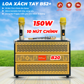 Loa Di Động Karaoke 10 Nút MTMAX B52+ Viền Sắt Bass20 Chỉnh Bass, Treble, Delay, Echo Đa Dạng Cổng Kết Nối Âm Thanh Chân Thực Chi Tiết