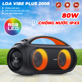 Loa Xách Tay Bluetooth XDOBO Vibe Plus 2008 công suất 80W, Nhiều Chế Độ Chơi Nhạc, Có Đèn LED RGB Nhấp Nháy, Chống Nước IPX5