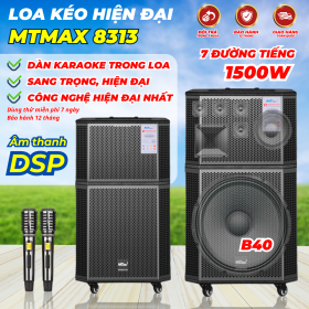 Loa Karaoke Gia Đình Vip LUXURY - Loa Kéo MTMAX 8313 Chip DSP Siêu Hiện Đại, Dàn Karaoke Di Động, Loa 7 Đường Tiếng Bass 40 Công Suất Đến 1500W Kèm 2 Micro UHF Cao Cấp, Nhẹ Hơi, Nâng Giọng | Cất Giọng Lên Bạn Sẽ Không Còn Sự Lựa Chọn
