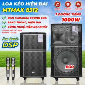 Loa Karaoke Gia Đình Vip LUXURY - Loa Kéo MTMAX 8312 Chip DSP Siêu Hiện Đại, Dàn Karaoke Di Động, Loa 7 Đường Tiếng Bass 30 Công Suất Đến 1000W Kèm 2 Micro UHF Cao Cấp, Nhẹ Hơi, Nâng Giọng | Cất Giọng Lên Bạn Sẽ Không Còn Sự Lựa Chọn