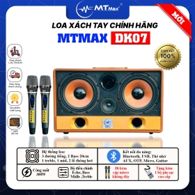 Loa Xách Tay Chính Hãng MTMax DK07 - Loa Karaoke Cao Cấp Công Suất Lớn 300W 2 Bass Trầm 20CM Công Nghệ Bass Boots Kèm 2 Micro Không Dây Giá Tốt Bảo Hành 12 Tháng