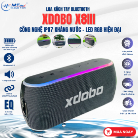 Loa Xách Tay Bluetooth  Xdobo X8III Công Suất 60W, Chất Âm Mạnh Mẽ, Công Nghệ IPX7 Kháng Nước, Tích Hợp Led RGB Hiện Đại, Âm Thanh Mạnh Mẽ, Dễ Dàng Mang Đi Khi Du Lịch, Dã Ngoại