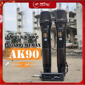 Micro Không Dây MTMAX AK90 Cao Cấp 2 Mic Chuyên Dùng Cho karaoke Hát Nhẹ