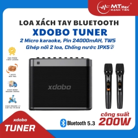 Loa Xách Tay Bluetooth Karaoke Xdobo Tuner Công Suất 200W Mạnh Mẽ Chống Nước IPX5 Nhiều Hiệu Ứng Âm Thanh Kèm 2 Micro Không Dây Cao Cấp