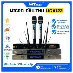 Micro Đầu Thu Cao Cấp Chính Hãng MTMAX UGX122 Sóng UHF, Chất Âm Trong Trẻo, Sơn Phủ Nano Chất Lượng Cao