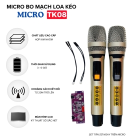 Bộ Micro Kèm Bo Mạch TK08 Cho Loa Kéo - Loa Kéo Bị Hỏng Micro Và Vẫn Chưa Tìm Thấy Micro Chất Lượng Để Thay Thế