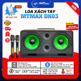 Loa Bluetooth Xách Tay MTMax DK03 - Siêu Phẩm Loa Karaoke Cao Cấp Giá Rẻ 2023 Công Suất Lớn Âm Thanh Mạnh Mẽ Uy Lực Bảo Hành 12 Tháng Tặng Kèm Micro Karaoke Không Dây