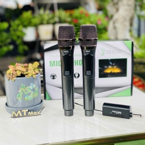 Micro Karaoke Không dây, Bộ 2 Mic MTMAX G03 Chống hú, hút âm cực tốt, bắt sóng xa, micro không dây dùng cho amply