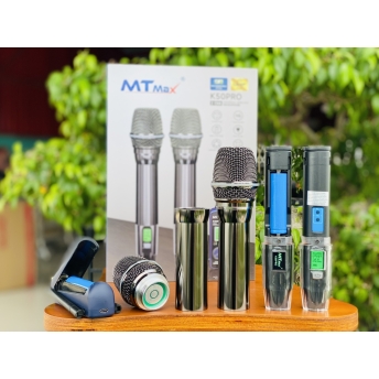 Micro Cao Cấp MTMAX K50PRO - Micro Karaoke Không Dây Đa Năng Sử Dụng Cho Tất Loại Loa Kéo, Vang, Amply Thiết Kế Mới Lạ Siêu Đẹp Bắt Sóng Xa Đến 100M Bảo Hành 12 Tháng