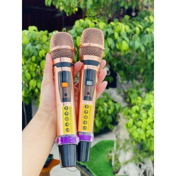 Loa Xách Tay Full Gỗ Blutooth Sang Trọng MTMAX K129, Trang Bị 6 Loa, 2 Bass, Công Suất Cực Mạnh, Âm Thanh Cực Nét, Kèm 2 Micro Không Dây Hiện Đại