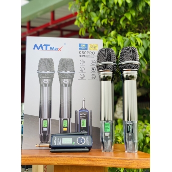 Micro Cao Cấp MTMAX K50PRO - Micro Karaoke Không Dây Đa Năng Sử Dụng Cho Tất Loại Loa Kéo, Vang, Amply Thiết Kế Mới Lạ Siêu Đẹp Bắt Sóng Xa Đến 100M Bảo Hành 12 Tháng