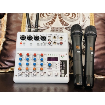 Mixer Mini MTMAX Max-16Pro -  Tích Hợp Nguồn 48V, 99 Hiệu Ứng DSP, Hát Livestream, Thu Âm, Karaoke Với Dàn Âm Thanh Gia Đình Đi Kèm 2 Micro Không Dây Bảo Hành 12 Tháng