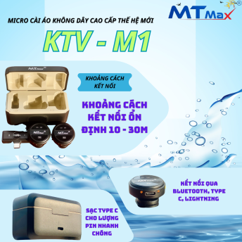 Wireless Microphone KTV-M1 -  Micro Cài Áo Không Dây Hoàn Hảo Cho Mọi Sự Kiện - Chống Ồn, Chống Nhiễu, Lọc Tạp Âm Thông Minh - Kết Nối Không Dây, Có Dây Đa Dạng