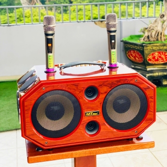 Loa Xách Tay  Full Gỗ MTMAX K421 Công Suất 500W Hệ Thống 12 Loa, Bass Đôi 20, Âm Thanh Sống Động Kèm 2 Micro Không Dây Cao Cấp