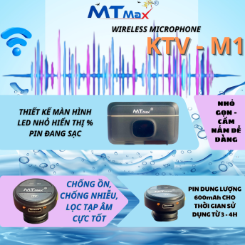 Wireless Microphone KTV-M1 -  Micro Cài Áo Không Dây Hoàn Hảo Cho Mọi Sự Kiện - Chống Ồn, Chống Nhiễu, Lọc Tạp Âm Thông Minh - Kết Nối Không Dây, Có Dây Đa Dạng