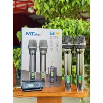 Micro Cao Cấp MTMAX K50PRO - Micro Karaoke Không Dây Đa Năng Sử Dụng Cho Tất Loại Loa Kéo, Vang, Amply Thiết Kế Mới Lạ Siêu Đẹp Bắt Sóng Xa Đến 100M Bảo Hành 12 Tháng
