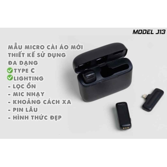 Mic không dây MTMAX J13 dành cho điện thoại gọn kết nối nhanh pin khỏe