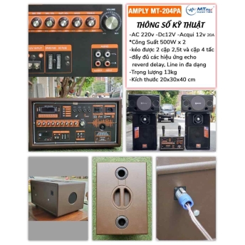 Amply dàn sách tay MTMAX MT-204Pa công suất lớn