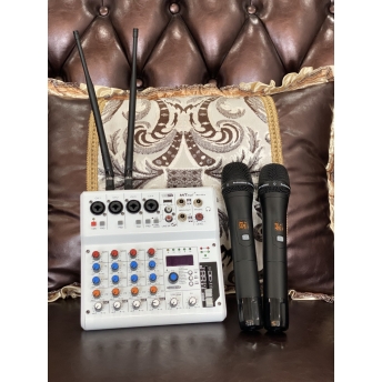 Mixer Mini MTMAX Max-16Pro -  Tích Hợp Nguồn 48V, 99 Hiệu Ứng DSP, Hát Livestream, Thu Âm, Karaoke Với Dàn Âm Thanh Gia Đình Đi Kèm 2 Micro Không Dây Bảo Hành 12 Tháng