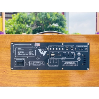 Loa Xách Tay Full Gỗ Blutooth Sang Trọng MTMAX K129, Trang Bị 6 Loa, 2 Bass, Công Suất Cực Mạnh, Âm Thanh Cực Nét, Kèm 2 Micro Không Dây Hiện Đại