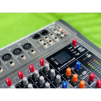 Mixer MTMAX KT8 Cao Cấp Với 8 Đường Line Chuyên Nâng Cấp Loa Kéo, Dàn Karaoke, Sân Khấu, Hội Nghị, Bữa Tiệc, Hàng Chính Hãng, Bảo Hành 12 Tháng