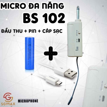 Micro karaoke SGMAX 102, Mẫu Mới 2 Mic Không Dây