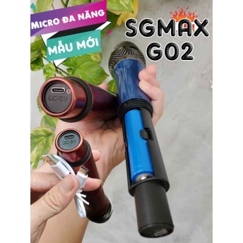 Micro Không Dây SGMAX G02 , Mẫu 2 Mic Mới, Chuyên Dùng Cho karaoke Hát Nhẹ