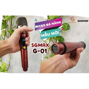 Micro Không Dây SGMAX G01 , Mẫu Mới, Chuyên Dùng Cho karaoke Hát Nhẹ