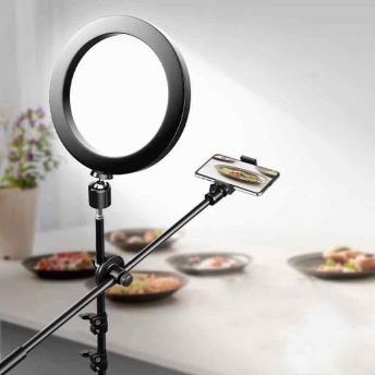 Chân đèn livestream MTMAX MT15A quay phim chụp hình kèm đèn 26cm nhỏ gọn chắc chắn