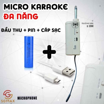 Micro Không Dây SGMAX G02 , Mẫu 2 Mic Mới, Chuyên Dùng Cho karaoke Hát Nhẹ