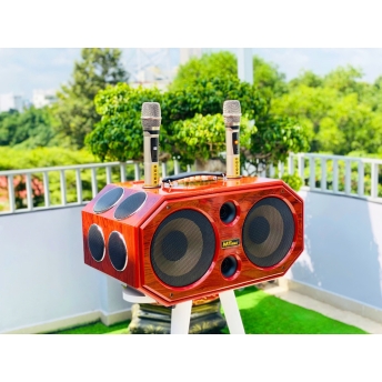 Loa Xách Tay  Full Gỗ MTMAX K421 Công Suất 500W Hệ Thống 12 Loa, Bass Đôi 20, Âm Thanh Sống Động Kèm 2 Micro Không Dây Cao Cấp