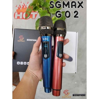 Micro Không Dây SGMAX G02 , Mẫu 2 Mic Mới, Chuyên Dùng Cho karaoke Hát Nhẹ