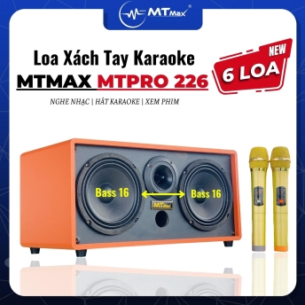 Loa Di Động Xách Tay MTPRO226 – 2 Bass Đôi 16cm Âm Siêu Trầm