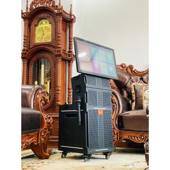 Loa Màn Hình Karaoke KTV179 Cao Cấp 2024 Màn Hình Lớn 25inch, Gập 180 Độ, Bass 30 Siêu Uy Lực Kèm 2 Micro Pin Sạc Type C
