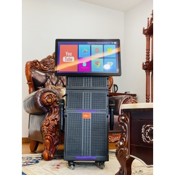 Loa Màn Hình Karaoke KTV179 Cao Cấp 2024 Màn Hình Lớn 25inch, Gập 180 Độ, Bass 30 Siêu Uy Lực Kèm 2 Micro Pin Sạc Type C