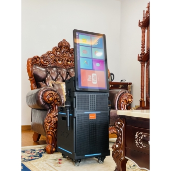 Loa Màn Hình Karaoke KTV179 Cao Cấp 2024 Màn Hình Lớn 25inch, Gập 180 Độ, Bass 30 Siêu Uy Lực Kèm 2 Micro Pin Sạc Type C